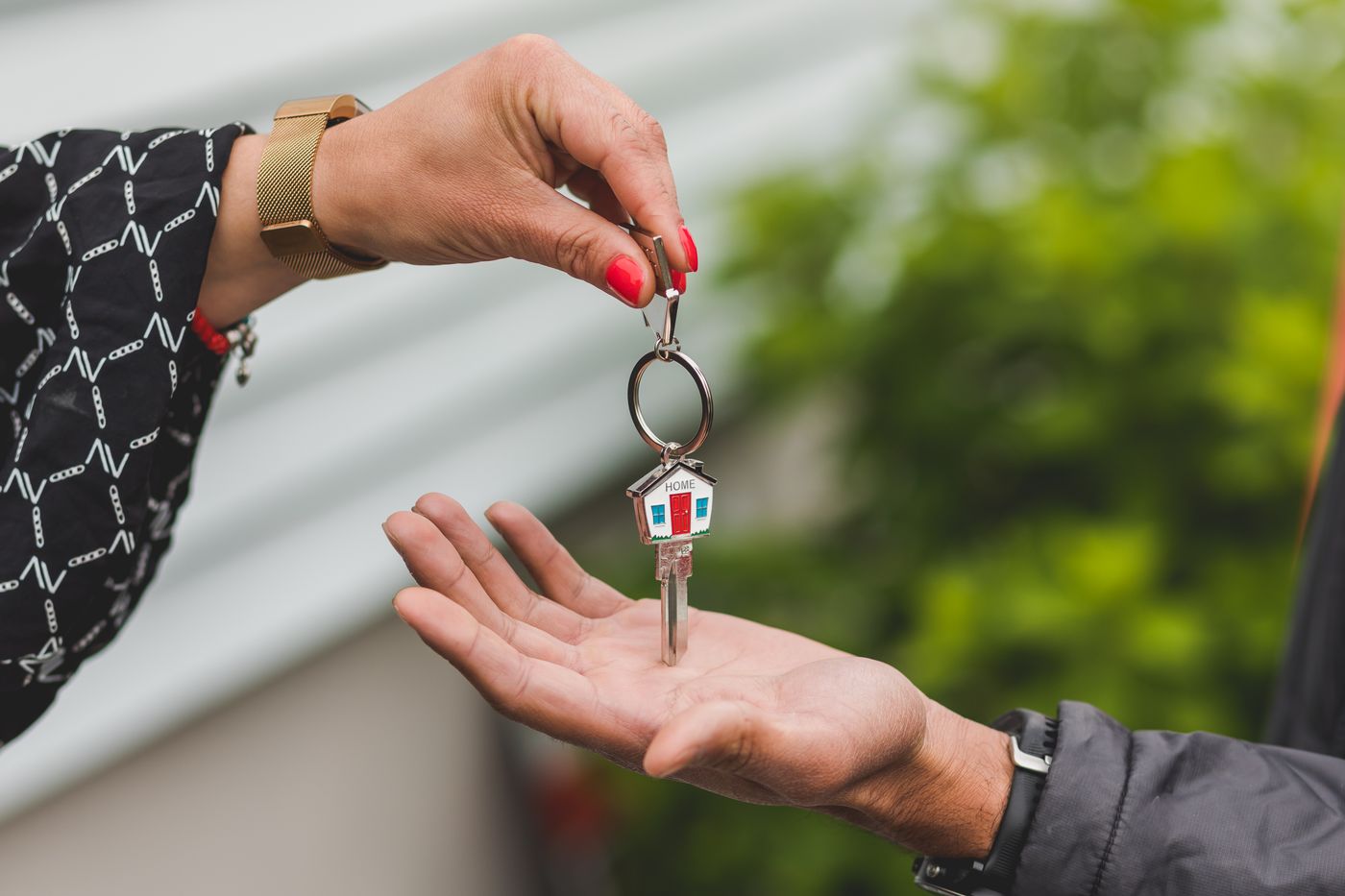 House keys being handed over at completion